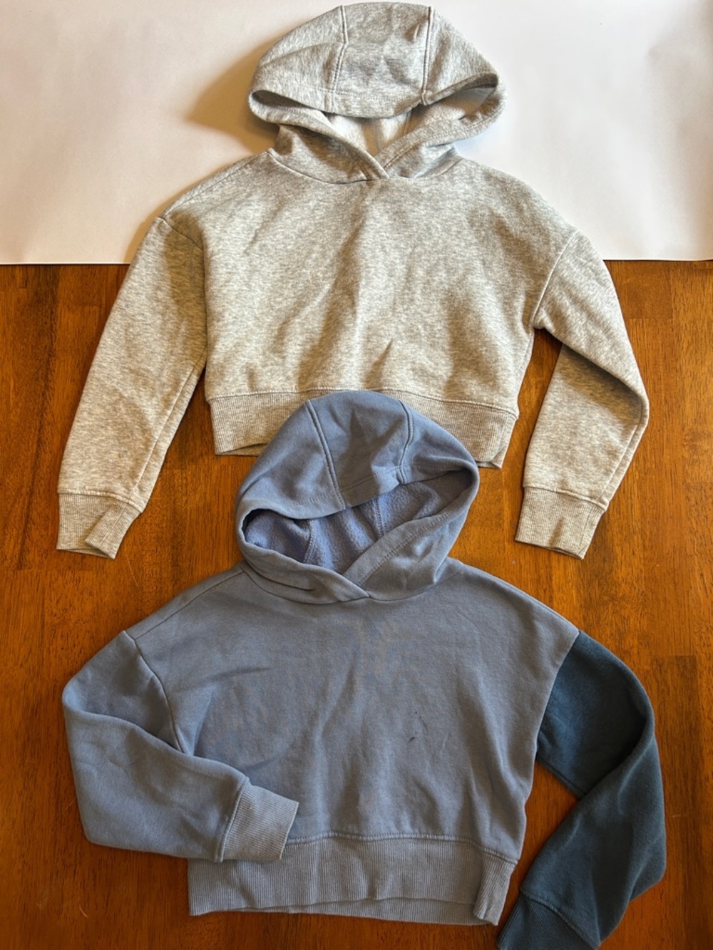Girls Cropped Hoodie Set Size XS 4-5 Gray Blue Cozy Athleisure